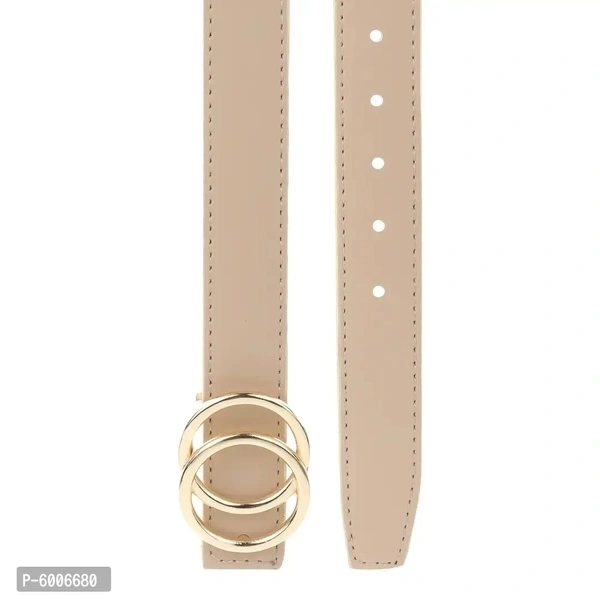 Stylish Casual and Formal Beige Artificial Leather Belts For Women's