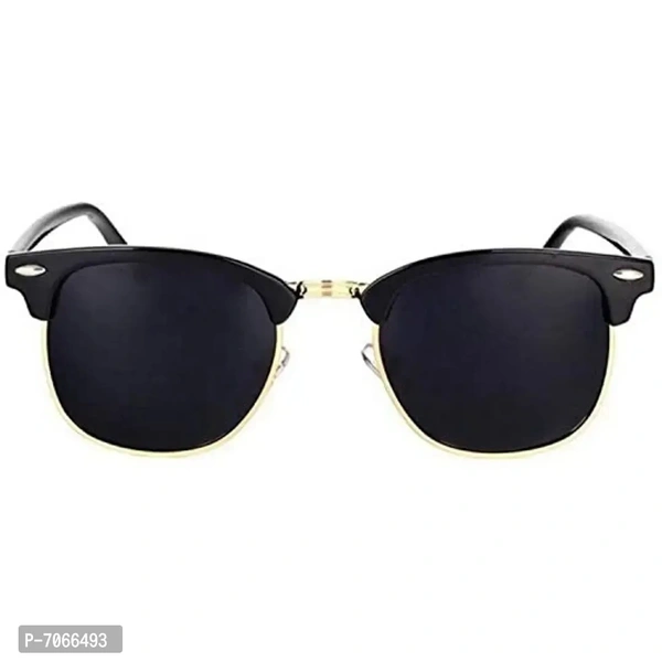 Dervin Rectangular Unisex Sunglasses (Black, Blue) - Combo of 2