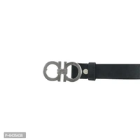 Stylish Black Synthetic Leather Slim Solid Belt For Women