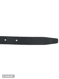 Stylish Black Synthetic Leather Slim Solid Belt For Women