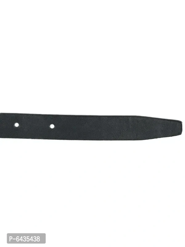 Stylish Black Synthetic Leather Slim Solid Belt For Women