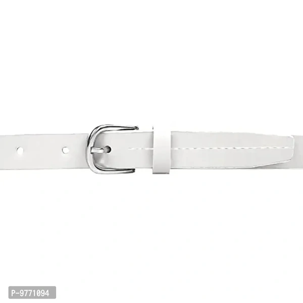 Dryon Women's and Girl's PU Vegan Leather Belt Combo Pack of 2 (Tan & White,Free Size