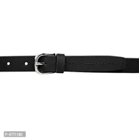 Dryon Women's and Girl's PU Vegan Leather Belt Combo Pack of 2 (Black & Light Pink, Free Size)