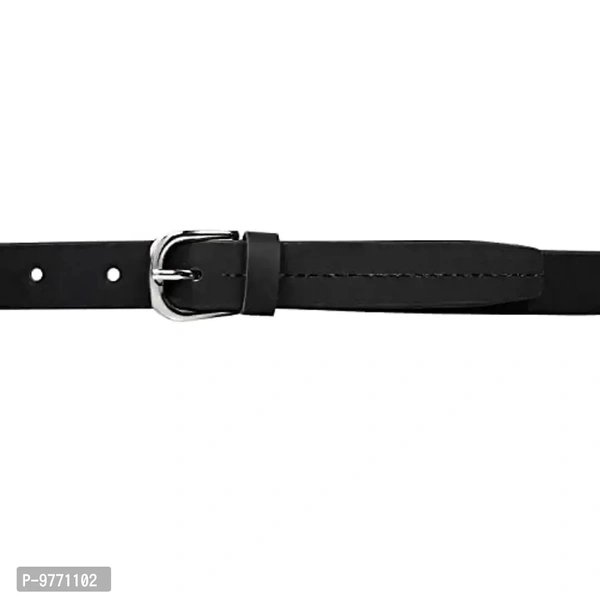 Dryon Women's and Girl's PU Vegan Leather Belt Combo Pack of 2 (Black & Light Pink, Free Size)