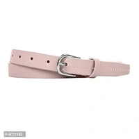 Dryon Women's and Girl's PU Vegan Leather Belt Combo Pack of 2 (Black & Light Pink, Free Size)