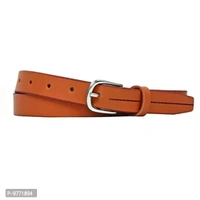 Dryon Women's and Girl's PU Vegan Leather Belt Combo Pack of 2 (Tan & White,Free Size