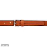 Dryon Women's and Girl's PU Vegan Leather Belt Combo Pack of 2 (Tan & White,Free Size