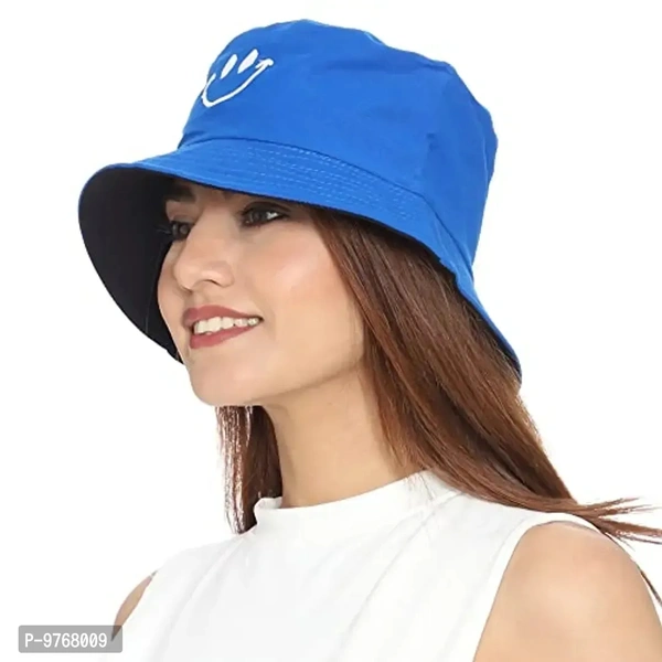 REFFER Unisex Cotton Hat (Pack of 1) (Smiley_Navy Blue And Black _Free Size)