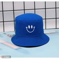 REFFER Unisex Cotton Hat (Pack of 1) (Smiley_Navy Blue And Black _Free Size)