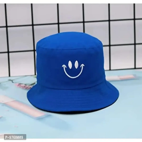 REFFER Unisex Cotton Hat (Pack of 1) (Smiley_Navy Blue And Black _Free Size)