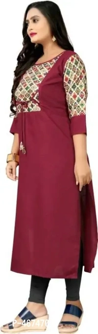 Women Cotton Printed Straight Kurta - XL, Red