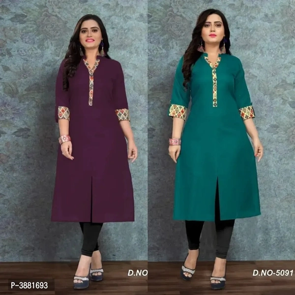 New Plus Size Cotton Kurtis Combo - M