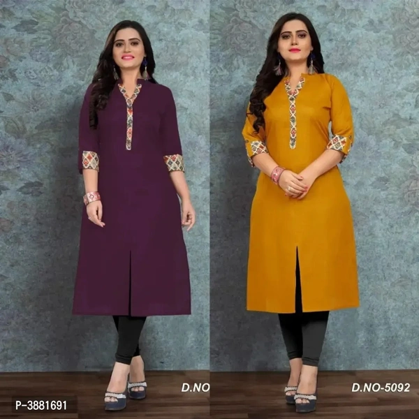 New Plus Size Cotton Kurtis Combo - L