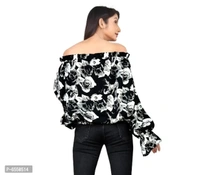 Latest Printed Black Top For Women - Free Size