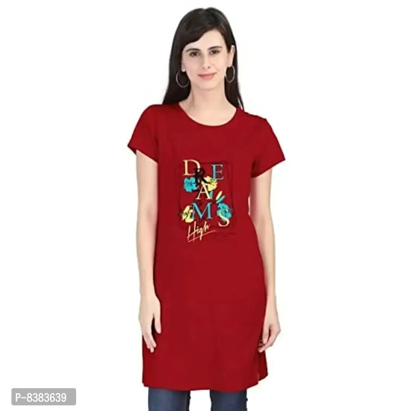 KAFF Women's Regular Fit Long Top with Slit-Single Pcs- 100% Cotton - 2xl