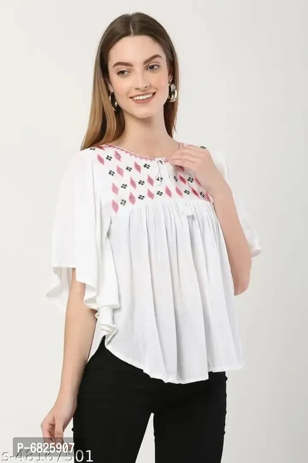 Stylish Rayon Ponchos For Women - M