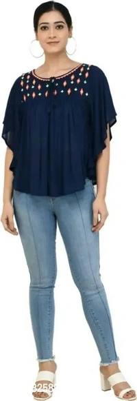 Stylish Rayon Ponchos For Women - S