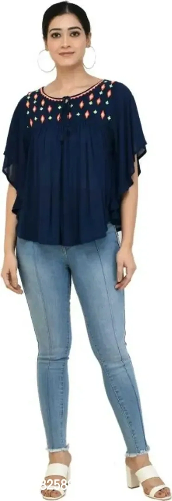 Stylish Rayon Ponchos For Women - M