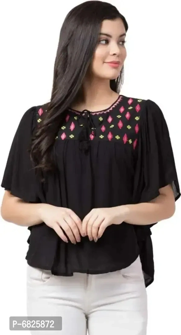 Stylish Rayon Ponchos For Women - M