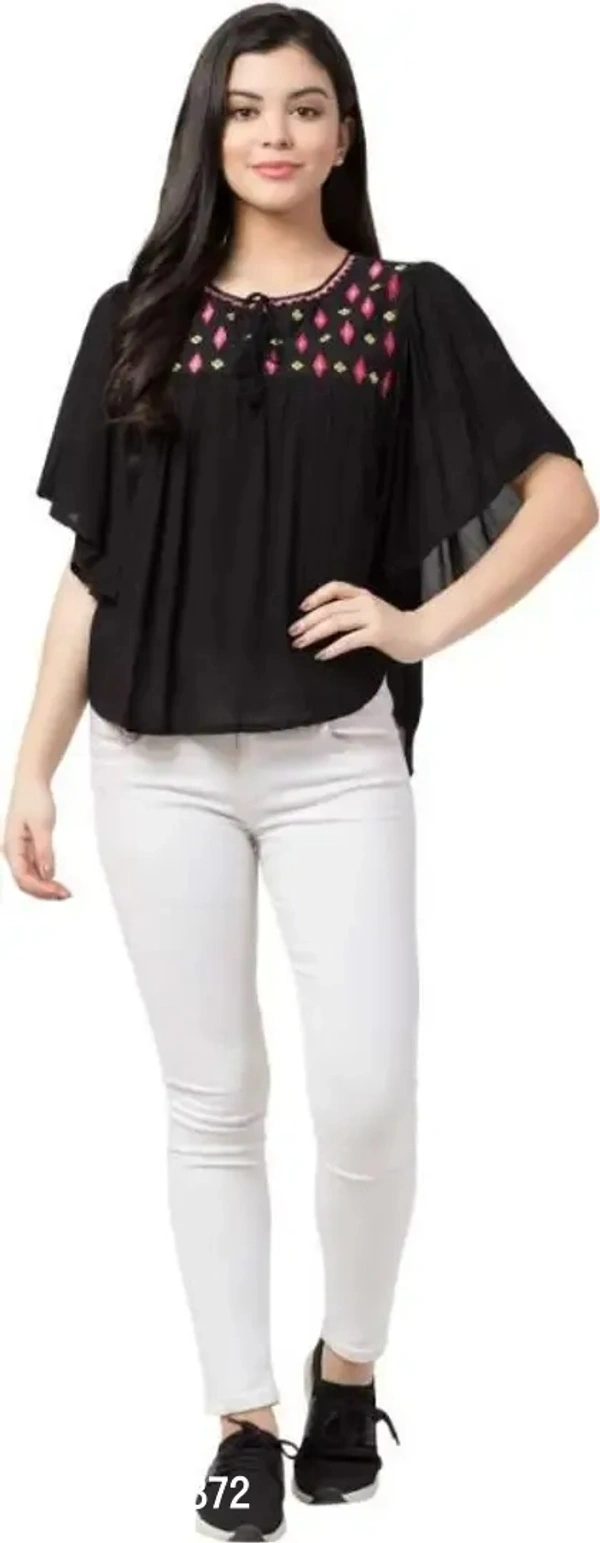 Stylish Rayon Ponchos For Women - M