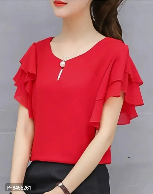 Trendy Attractive Georgette Top for Women - M