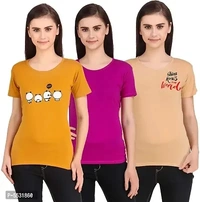 Trendy Printed Cotton T-Shirt Combo of 3 - XL