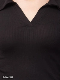Classic Polo Collar Full Sleeves Top for Women - m