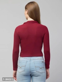 Classic Polo Collar Full Sleeves Top for Women - S