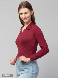 Classic Polo Collar Full Sleeves Top for Women - l