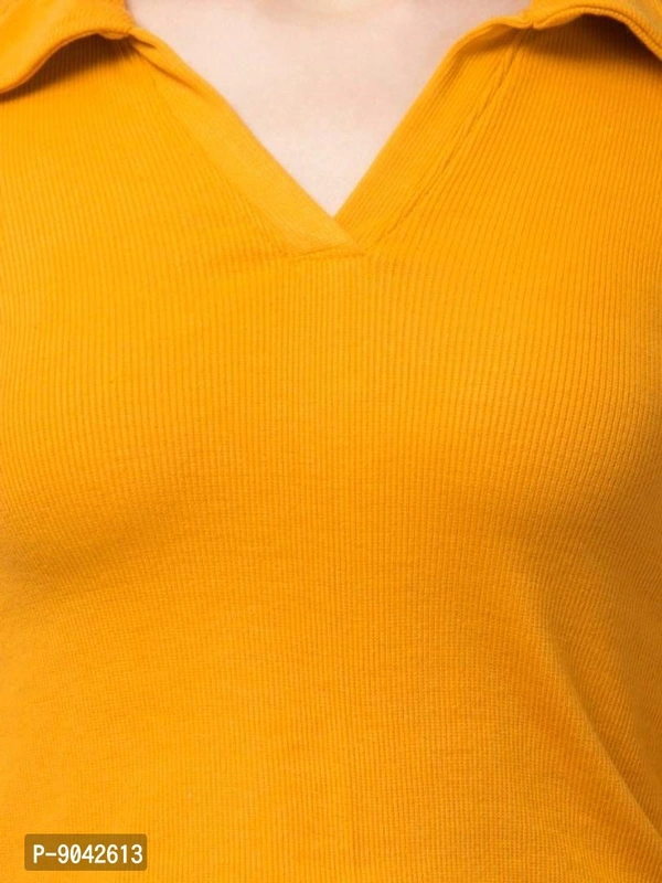 Classic Polo Collar Full Sleeves Top for Women