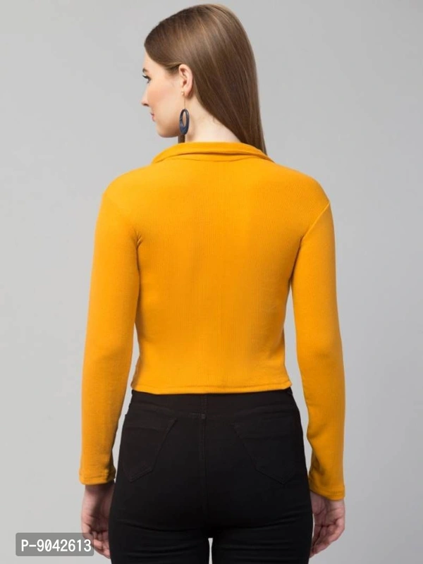 Classic Polo Collar Full Sleeves Top for Women
