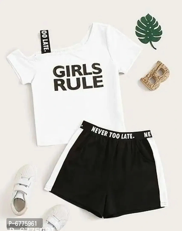 WHITE GIRLS RULL WITH SHORTS SET OF TWO - l