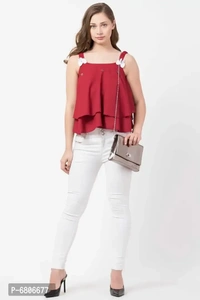 Fancy Trendy Georgette Chiffon Blend Casual Butterfly Tops For Women - M