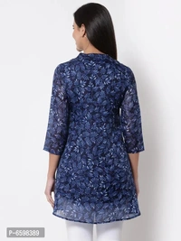 Stylish Organza Printed Tunic For Women And Girls - S