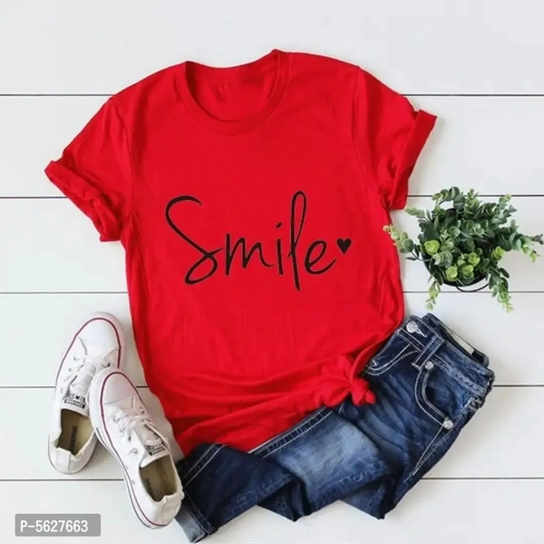 RishBerry Smile Round Neck Women Tops - S