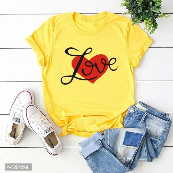 Stylish Cotton Yellow T-Shirt - l