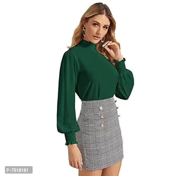 Womenster Women's Frill Trim Full Sleeve Regular Fit Top - XL