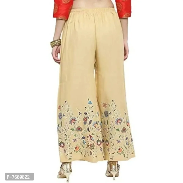 SriSaras Women's Loose Fit Palazzos (PRINT PALAZZO_SKIN_Free Size)