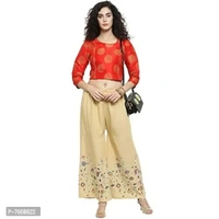 SriSaras Women's Loose Fit Palazzos (PRINT PALAZZO_SKIN_Free Size)