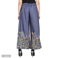 SriSaras Women's Loose Fit Palazzos (PRINT PALAZZO_Grey_Free Size)