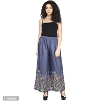 SriSaras Women's Loose Fit Palazzos (PRINT PALAZZO_Grey_Free Size)