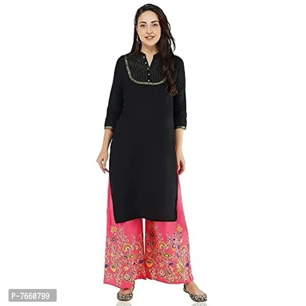 SriSaras Women's Rayon Bird Flower Print Loose fit Palazzos (CORAL, Free Size 28 to 40 Inches)