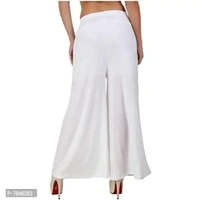 SwaNit Women's Loose Fit Palazzos (Pack of 3) (SDMP-BluBW3_Blue, Black & White_Free Size)