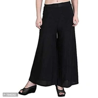 SwaNit Women's Loose Fit Palazzos - Pack of 3 (Black, Skin, White, Free Size)