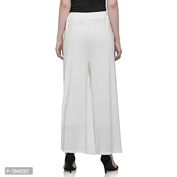 SwaNit Women's Loose Fit Palazzos - Pack of 3 (Black, Skin, White, Free Size)