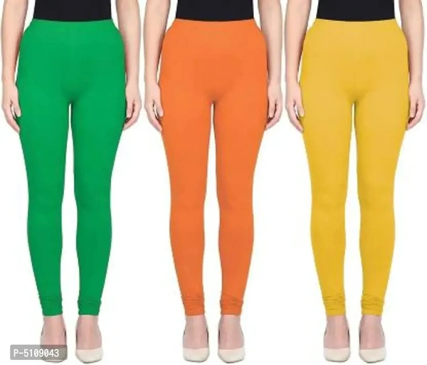 Multicoloured Cotton Leggings || Combo of 3 Leggings || - L