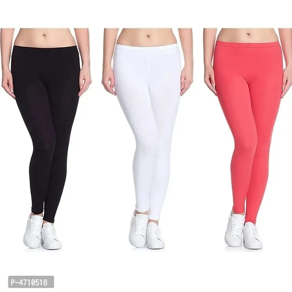 Stylish Cotton Ankle Length Leggings for Women ( Pack of 3 )( Free Size ) - 34