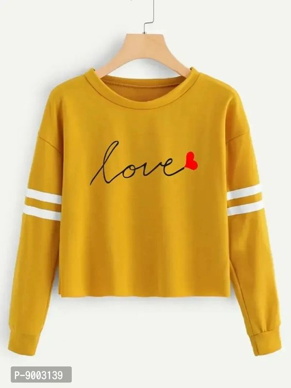 Elegant Yellow Cotton Blend Printed Top For Women - M