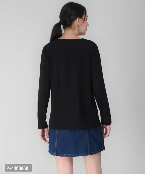 Elizy Women Black Button Plain TshirtSize:  - M
