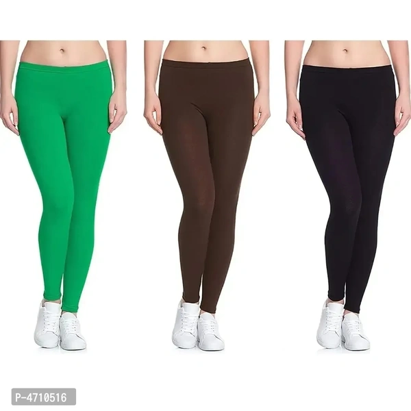Stylish Cotton Ankle Length Leggings for Women ( Pack of 3 )( Free Size ) - 34